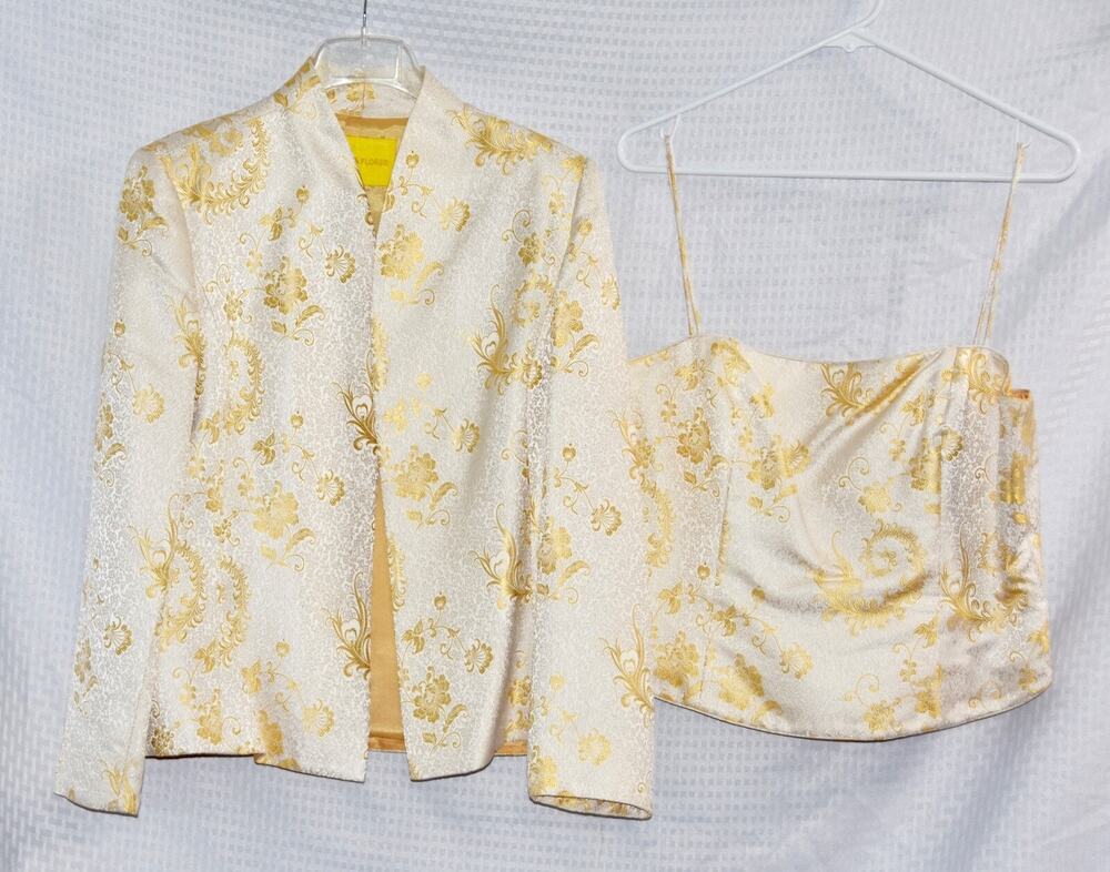 Flores & Flores Brocade Jacket & Bustier Size 14